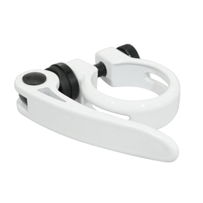 NEWTON QUICK SEAT POST CLAMP WHITE ALUMINIUM DIAM. 28.6mm (ON CARD)