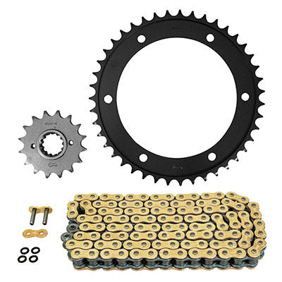 KIT CHAINE ADAPTABLE HONDA 800 VFR 2002+2005, VFR VTEC 2006+2009  530  16x43  (DIAM COURONNE 154-176-10.25)  (DEMULTIPLICATION ORIGINE)  -AFAM-