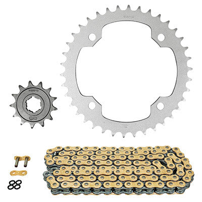 KIT CHAINE ADAPTABLE YAMAHA 350 YFM R RAPTOR 2004+2013, YFM RAPTOR 2004  520  13x38  (DIAM COURONNE 125-145-10.5)  (DEMULTIPLICATION ORIGINE)  -AFAM-