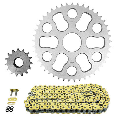 KIT CHAINE ADAPTABLE YAMAHA 250 XG TRICKER 2004+2008  428  15x45  (DIAM COURONNE 45-136-23.5)  (DEMULTIPLICATION ORIGINE)  -AFAM-