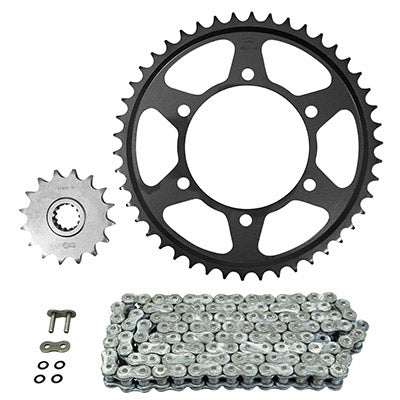 KIT CHAINE ADAPTABLE YAMAHA 600 FZ6 S FAZER 2004+2007, FZ6 S FAZER ABS 2006+2007  530  16x46  (DIAM COURONNE 110-130-10.25)  (DEMULTIPLICATION ORIGINE)  -AFAM-