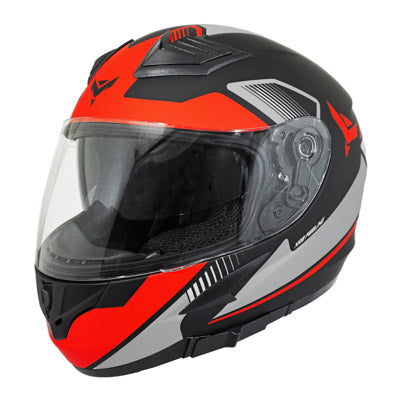 CASQUE INTEGRAL ADX XR3 FEELING NOIR-ARGENT-ROUGE MAT L  (DOUBLE ECRANS)