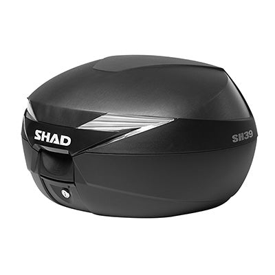 TOP CASE SHAD SH39 NOIR 39L AVEC PLATINE (DOSSERET NON INCLUS) (CONTENANCE 1 CASQUE INTEGRAL + 1 CASQUE JET) (L51xH32xP43cm)  (D0B39100)