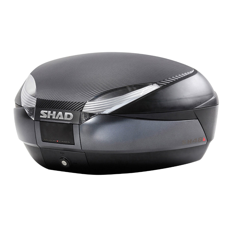 TOP CASE SHAD SH48 DARK GREY 48L WITH PLATE (CAPACITY 2 FULL-FACE HELMETS) (L61xH31xD46cm) WITH LID + DOUBLE BACKREST (limited offer) (D0B48306R)