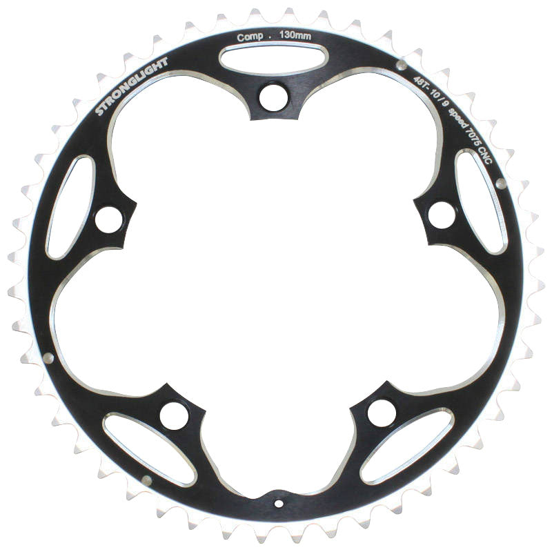 ROAD CHAINRING 5BRA D.130 STRONGLIGHT 48TTS EXTERIOR BLACK ALU 7075 TYPE SHIMANO 9-10V.