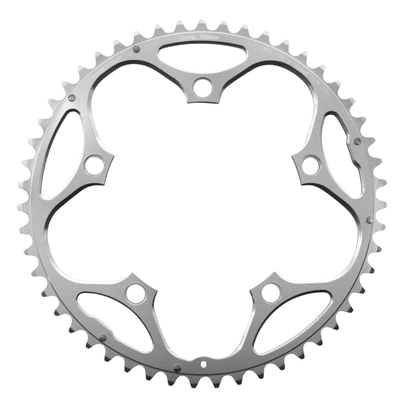 ROAD CHAINRING 5BRA D.130 STRONGLIGHT 51TTS EXTERIOR SILVER ALU 7075 TYPE SHIMANO 9-10V.