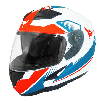 ADX XR3 FEELING VOLLEDIGE HELM WIT-ROOD-BLAUW MAT XL (DUBBELE SCHERMEN)