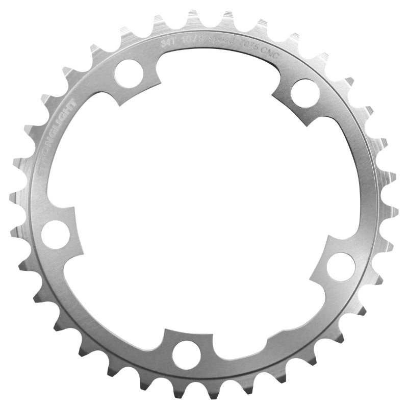 ROAD CHAINRING 5BRA D.110 STRONGLIGHT 34TTS INTERIOR SILVER ALU 7075 TYPE SHIMANO 9-10V.