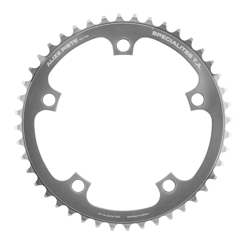 5BRA D.130 TA 44TTS SILVER ALU 7075 TRACK CHAINRING FOR 3.17mm (1"1-8) CHAIN