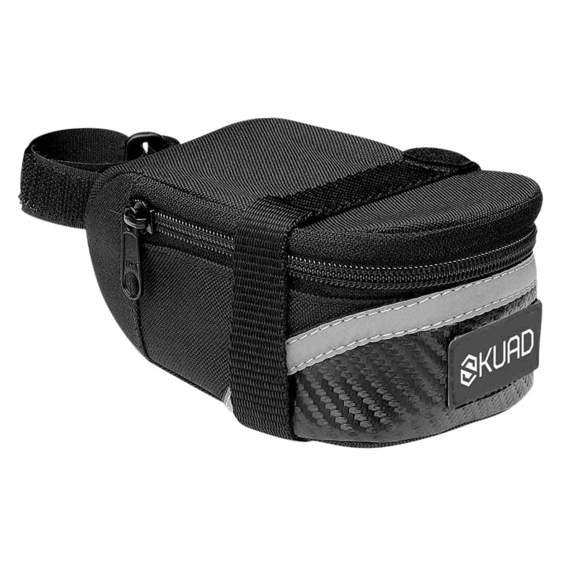 SKUAD BLACK MEDIUM BICYCLE SADDLE BAG VELCRO MOUNTING (L 14cm x W 8cm x H 5cm)