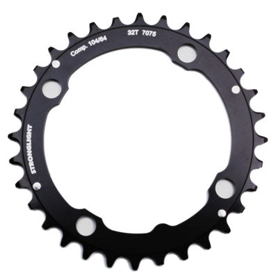 PLATEAU VTT 4BRA D.104 STRONGLIGHT TRIPLE 32DTS MILIEU NOIR ALU - EPAISSEUR 4mm 8-9V.