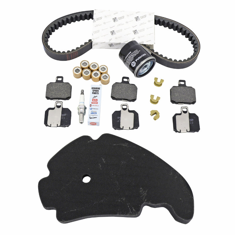 KIT ENTRETIEN MAXISCOOTER ORIGINE PIAGGIO 125 X9 1998-2005 (AVEC 3 JEU DE PLAQUETTES BREMBO 647077)  -1R000408-