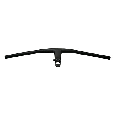 STEALTH ALU BLACK STRAIGHT MTB HANDLEBAR L680mm WITH INTEGRATED STEM L 90mm FOR 1"1-8 FORK STEERING WHEEL