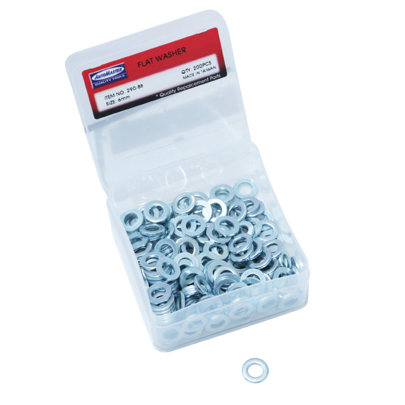 RONDELLE PLATE ACIER DIAM 6mm  (BOITE DE 200 PIECES)  -P2R-