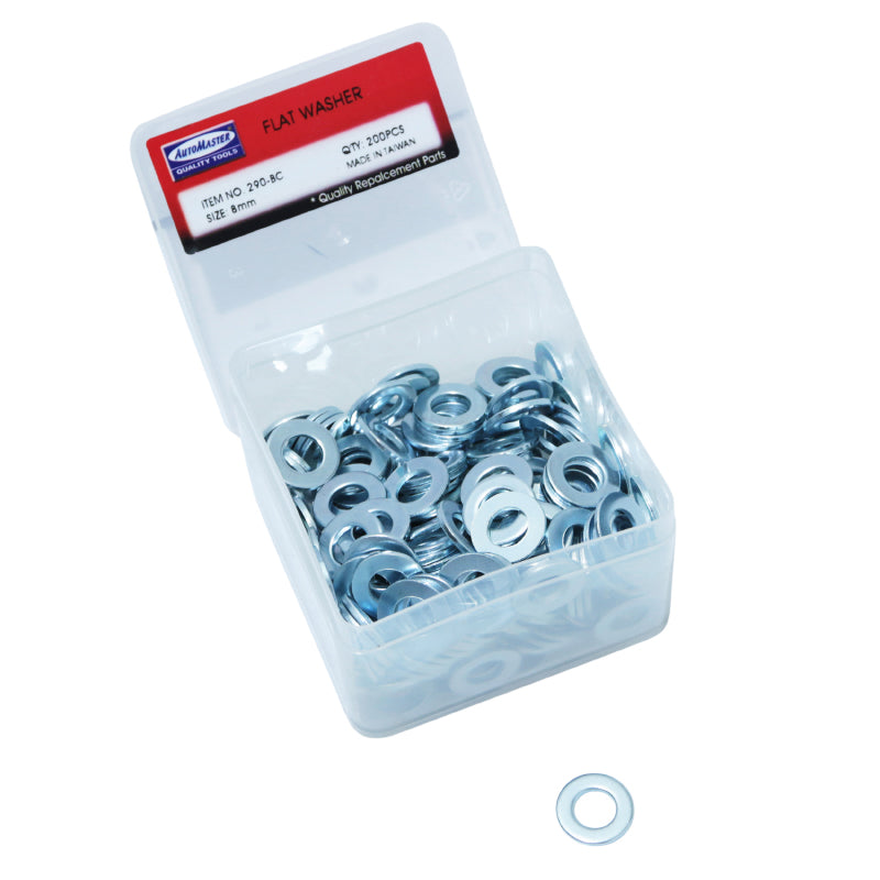 RONDELLE PLATE ACIER DIAM 8mm  (BOITE DE 200 PIECES)  -P2R-