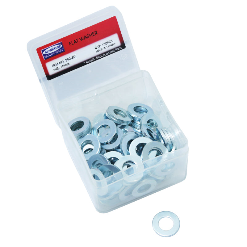 RONDELLE PLATE ACIER DIAM 10mm  (BOITE DE 100 PIECES)  -P2R-