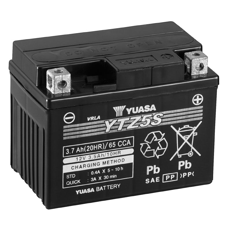 BATTERIE 12V  3,5 Ah YTZ5S YUASA ACTIVEE EN USINE PRETE A L'EMPLOI  (Lg113xL70xH85mm)