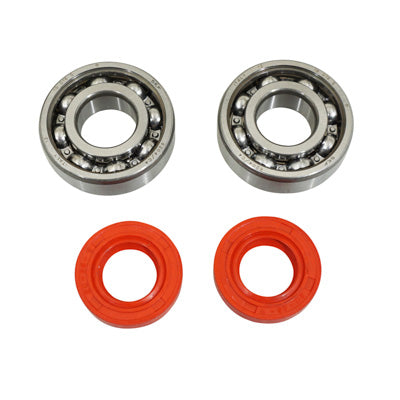 KRUKKOPLAGER + AFDICHTING 50 TOT P2R VERSNELLINGSBAK AANPASBAAR DERBI 50 SENDA, GPR-GILERA 50 SMT, RCR (EURO 2 + EURO 3 MOTOR) (KIT 6204 SKF STEEL C4-RED RACING SEAL)