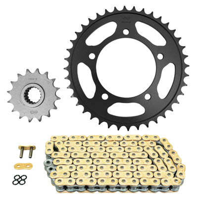 KIT CHAINE ADAPTABLE APRILIA 1000 RSV 2004+2009, RSV R FACTORY 2004+2009, RSV R RACING FACTORY 2004+2009  525  16x40  (DIAM COURONNE 100-120-10.25)  (DEMULTIPLICATION ORIGINE)  -AFAM-