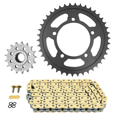 KIT CHAINE ADAPTABLE APRILIA 1200 CAPONORD 2013+2016, 1200 CAPONORD RALLY 2015+2019  525  17x42  (DIAM COURONNE 100-120-10.25)  (DEMULTIPLICATION ORIGINE)  -AFAM-