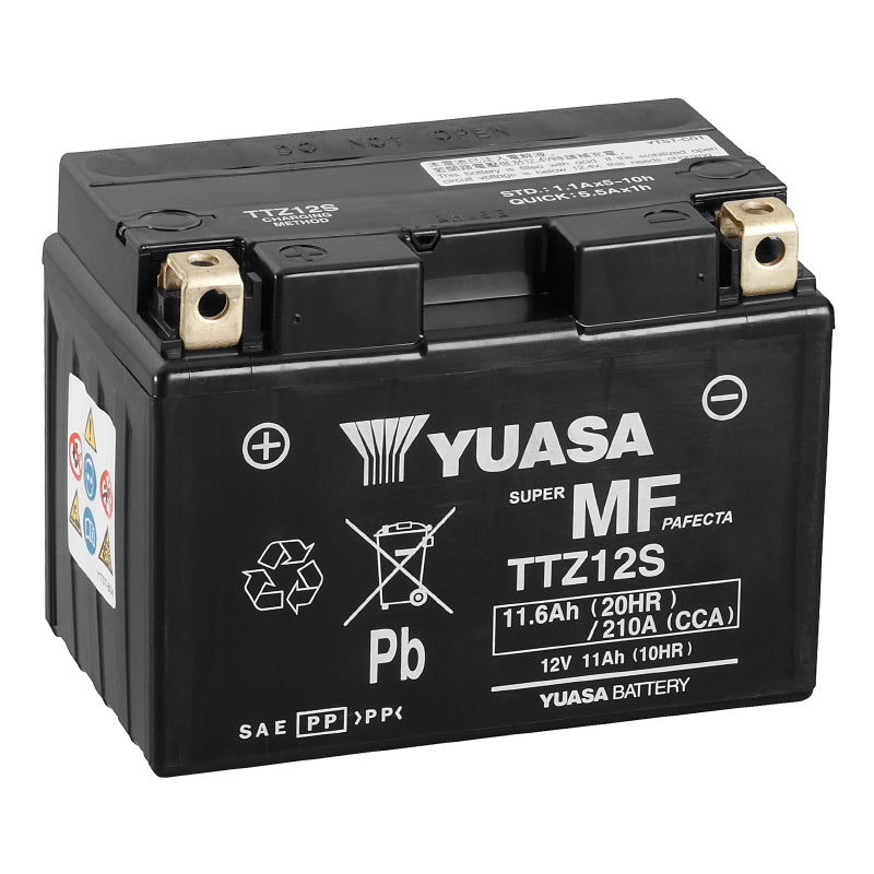 BATTERIE 12V 11 Ah TTZ12S YUASA MF SANS ENTRETIEN LIVREE AVEC PACK ACIDE  (Lg150xL87xH110mm)