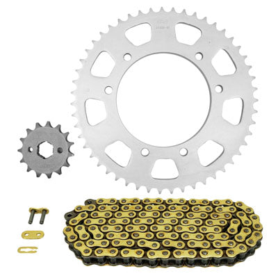 KIT CHAINE ADAPTABLE DERBI 125 SENDA R BAJA 2006+2012, BAJA ENDURO 2007+2012  428  15x51  (DIAM COURONNE 105-125-8.5)  (DEMULTIPLICATION ORIGINE)  -AFAM-