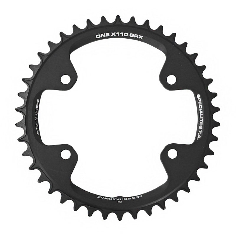 GRAVEL CHAINRING 4BRA D.110 FOR SHIMANO GRX MONO TA X110 ONE 42DTS COMPATIBLE RX600-RX810 BLACK 10-11S.