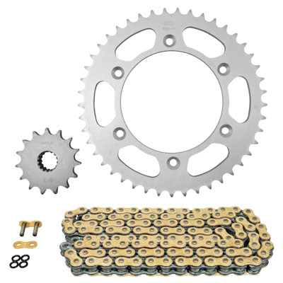 KIT CHAINE ADAPTABLE KTM 690 ENDURO 2008+2010, ENDURO R 2009+2013, ENDURO R ABS 2014+2017  520  15x45  (DIAM COURONNE 125-150-8.5)  (DEMULTIPLICATION ORIGINE)  -AFAM-