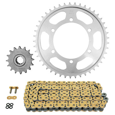 KIT CHAINE ADAPTABLE YAMAHA 600 YZF R6 2006+2022  525  16x45  (DIAM COURONNE 110-130-10.5)  (DEMULTIPLICATION ORIGINE)  -AFAM-