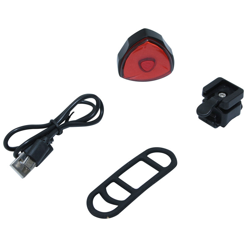 ECLAIRAGE VELO USB ARRIERE SUR TIGE DE SELLE LED COB 30 LUMENS AVEC INDICATEUR DE FREINAGE, 7 MODES (voir argumentaire)