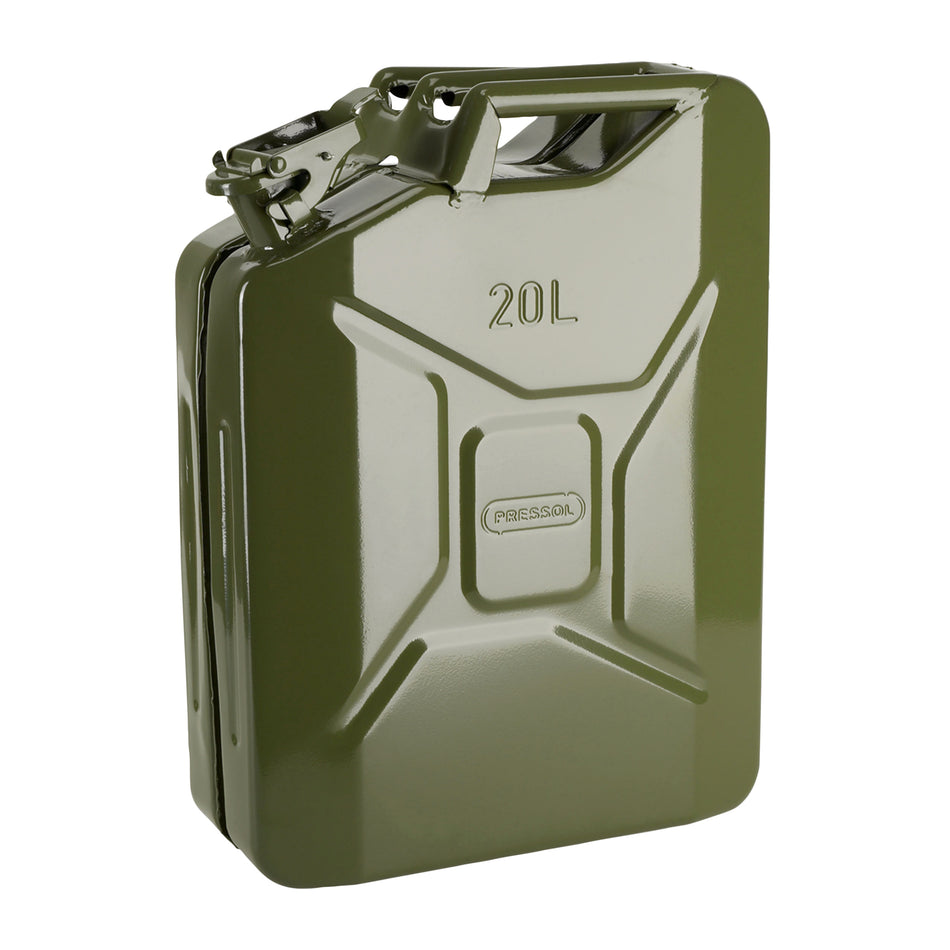 JERRYCAN-PASSOL-FUEL CAN PRESSOL METAL ARMY US TYPE GROEN 20L (TUV-EN GOEDGEKEURD)