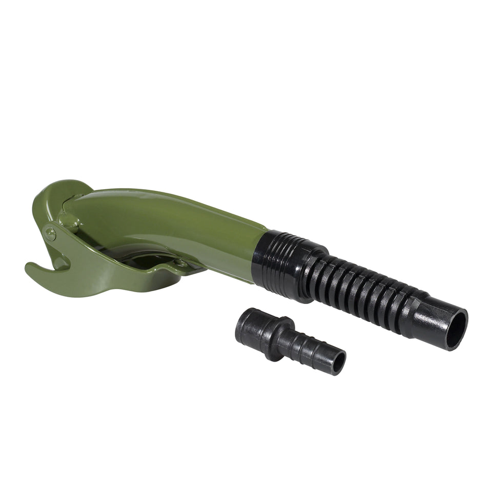 POURING SPOUT-FLEXIBLE FOR JERRYCAN-GASOLINE-FUEL CAN PRESSOL METALLIC ARMED GREEN