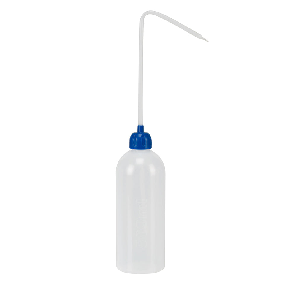 FLACON-BURETTE LABORATOIRE PRESSOL EN POLYETHYLENE TRANSPARENT  500ml  AVEC BEC RIGIDE (VENDU A L'UNITE)