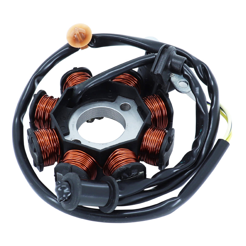 STATOR ALLUMAGE SCOOT ADAPTABLE MOTEUR PEUGEOT 50 ELYSEO, SPEEDFIGHT, SUPER 8, 100 VIVACITY, SPEEDFIGHT 2T  (8 PÔLES 140W)  (R.O 740929)  -SELECTION P2R-