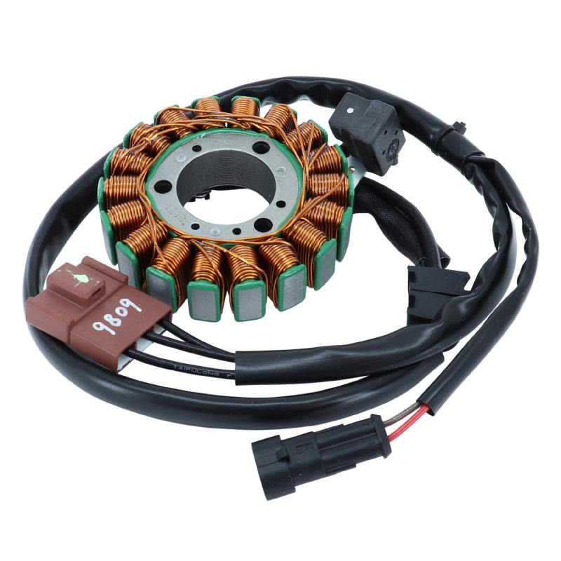 STATOR ALLUMAGE MAXISCOOTER ADAPTABLE MOTEUR PIAGGIO 400 MP3, 500 MP3-PEUGEOT 400 GEOPOLIS, SATELIS-APRILIA 500 SCARABEO-GILERA 500 FUOCO  4T  (18 PÔLES - TRIPHASE 370W)  -SGR-