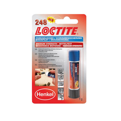 NORMALE LOCTITE 248 GEMIDDELDE STERKTE DRAADLOCK (9 g STICK IN BLISTER)