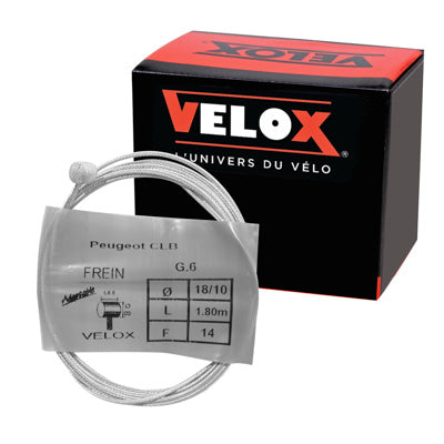 CYCLO VELOX G.6 BRAKE CABLE FOR PEUGEOT BALL 8x8mm DIAM 18-10 Lg 1.80M (14 WIRES) (BOX OF 25)