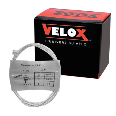 CYCLO VELOX G.6 BRAKE CABLE FOR PEUGEOT BALL 8x8mm DIAM 18-10 Lg 2.25M (14 WIRES) (BOX OF 10)