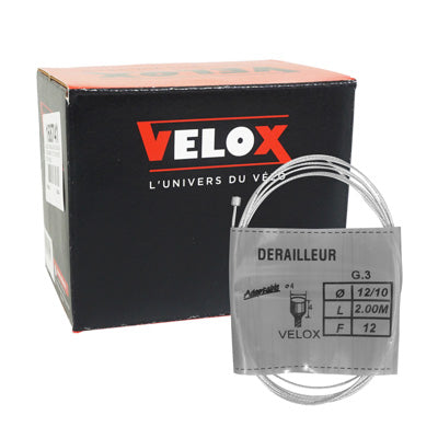 VELOX GALVA DERAILLEURKABEL VOOR SHIMANO 2.00M (DOOS VAN 25 KABELS) 12-10 12 DRAAD