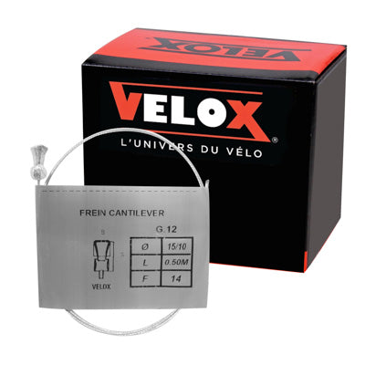 VELOX GALVA CANTILEVER MTB BRAKE CABLE 15-10 0.50M (BOX OF 25 CABLES)