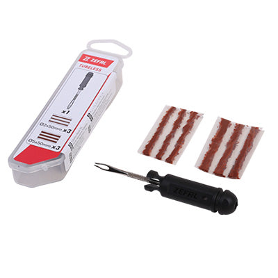 ZEFAL TUBELESS MTB TIRE REPAIR KIT FROM THE OUTSIDE WITH WICKS - BOX (3 WICKS D2xL50mm + 3 WICKS D4xL50mm + NEEDLE TOOL)