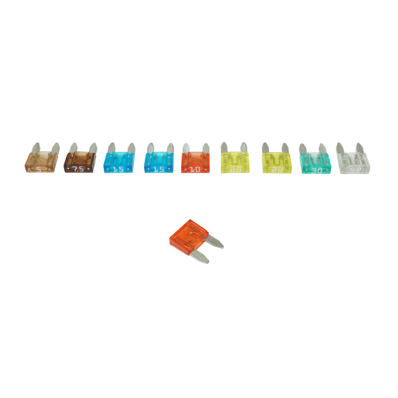 MINIATURE FLAT PLUG-IN FUSE 5 - 7.5 - 10 - 15 - 20 - 25 - 30A (ASSORTMENT BAG OF 10) -FLOSSER-