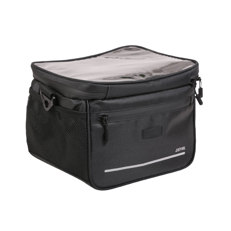 ZEFAL BAG ZWART FIETSSTUURTAS CLIP BEVESTIGING (230x180x175mm - 7L) - BEVESTIGINGSCENTRUM 60mm INTERIEUR