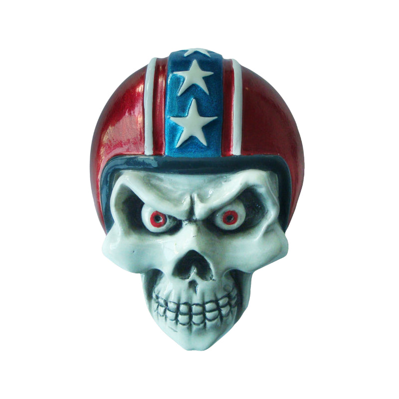 AUTOCOLLANT-STICKER LETHAL THREAT 3D SKULL HELMET ROUGE