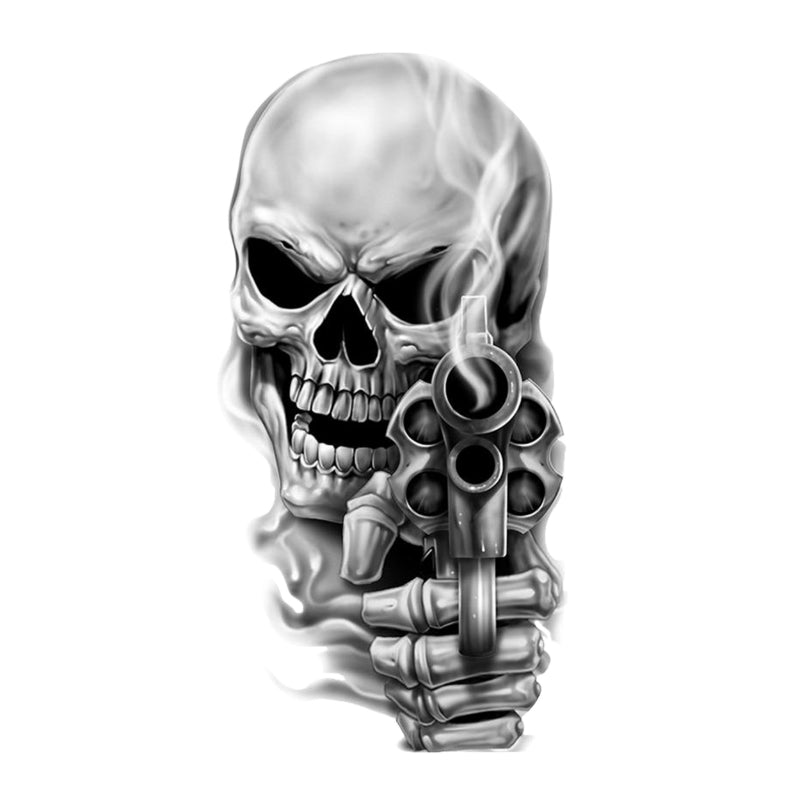 STICKER-STICKER LETHAL THREAT MINI SKULL GUN (60x80mm)