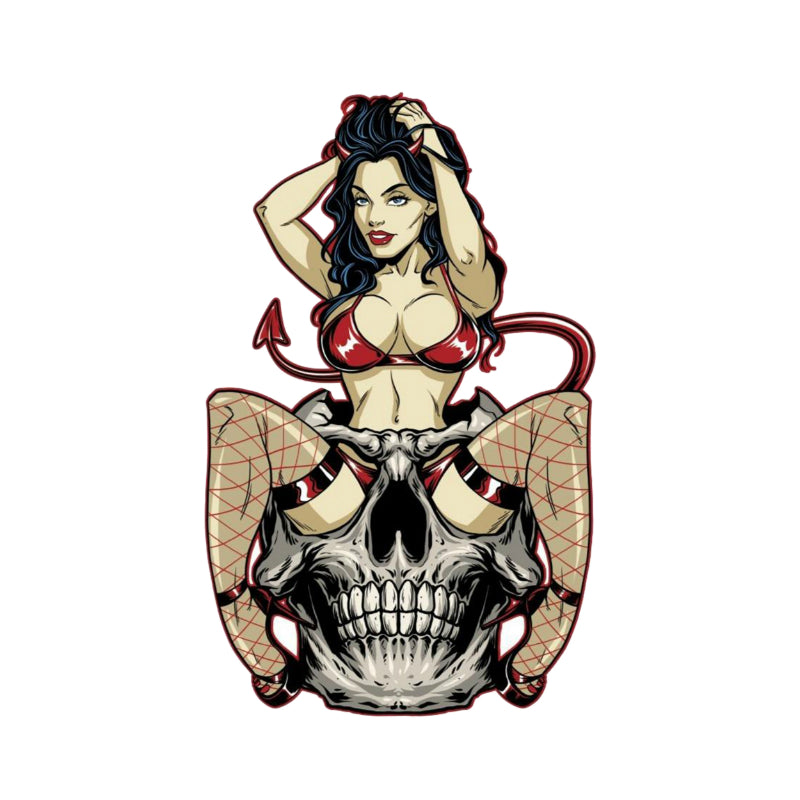 STICKER-STICKER LETHAL THREAT MINI PIN UP DEVIL (60x80mm)