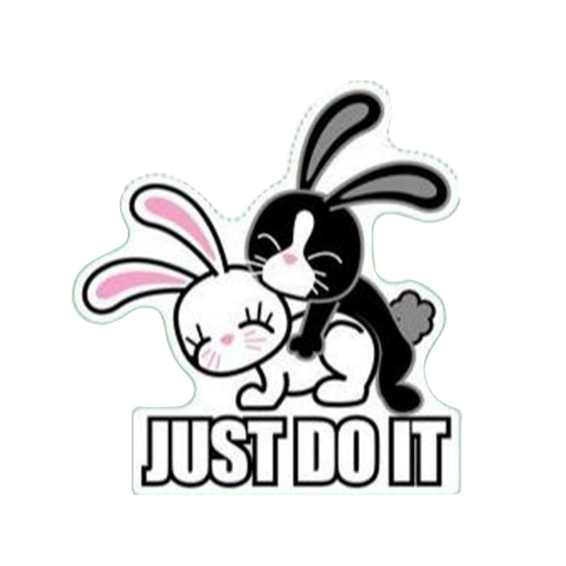 AUTOCOLLANT-STICKER LETHAL THREAT MINI VILAIN LAPIN JUST DO IT (60x80mm)