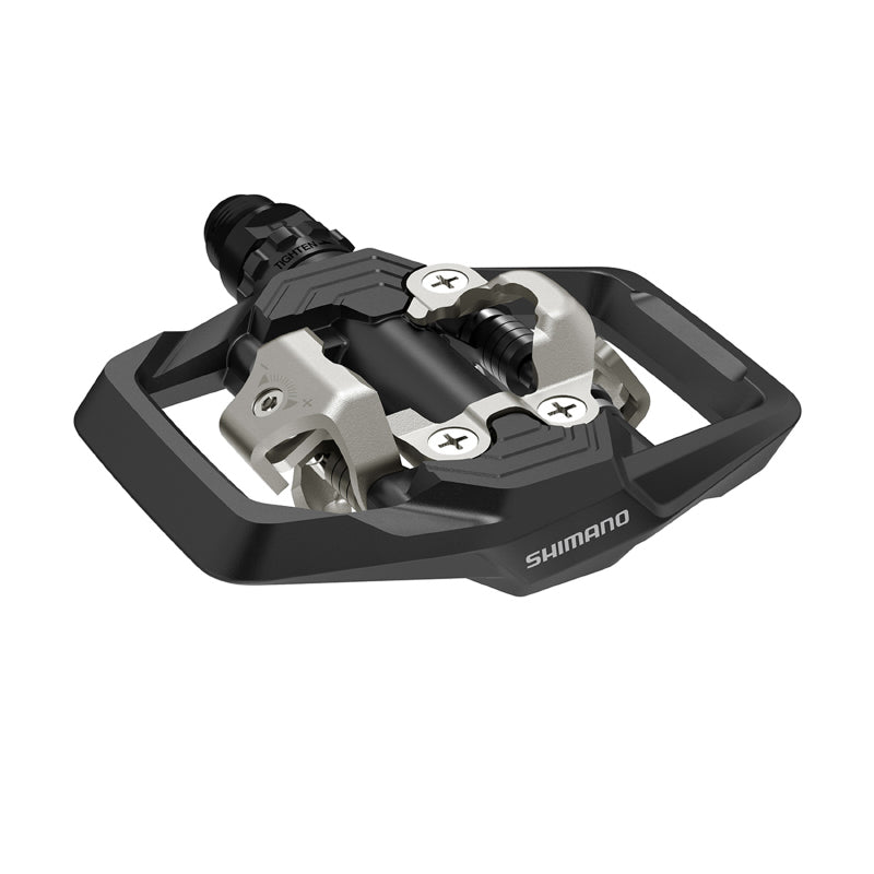 SHIMANO PD-ME700 DOUBLE CLAMPING AUTOMATIC MTB PEDAL WITH PLATFORM BLACK WITH CLEATS (PAIR)