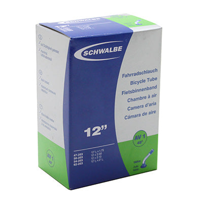 CHAMBRE A AIR VELO 12 1-2 x 1.75-2 1-4 SCHWALBE VALVE STANDARD COUDEE 45° (47-62x203) (AV1)