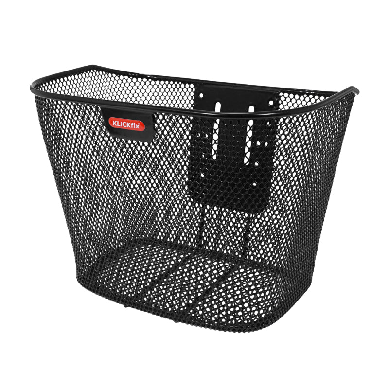 KLICKFIX 16L BLACK HONEYCOMB STEEL FRONT BASKET WITH FIXED PLATE FOR VEA-E-BIKE (35x26x25cm)